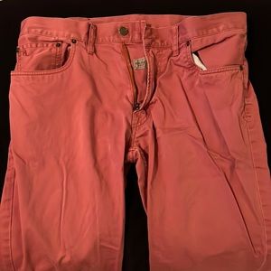 Pastel red men’s polo pants